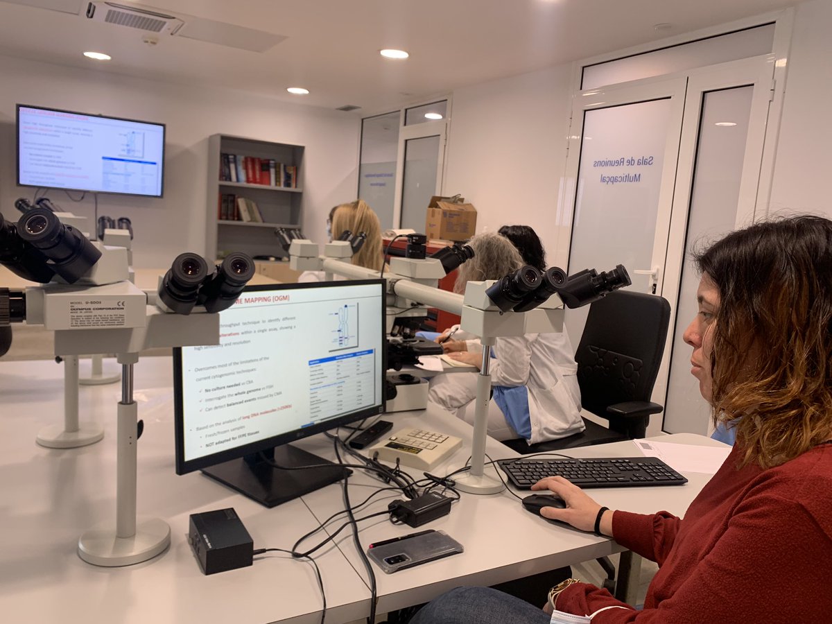 Sesiones de hematologia. Hoy @AnnaPuiggrosPhD nos explica las aplicaciones de la tecnica de Mapeo Óptico del Genoma (OGM) implantada en el @hospitaldelmar @IMIM_research