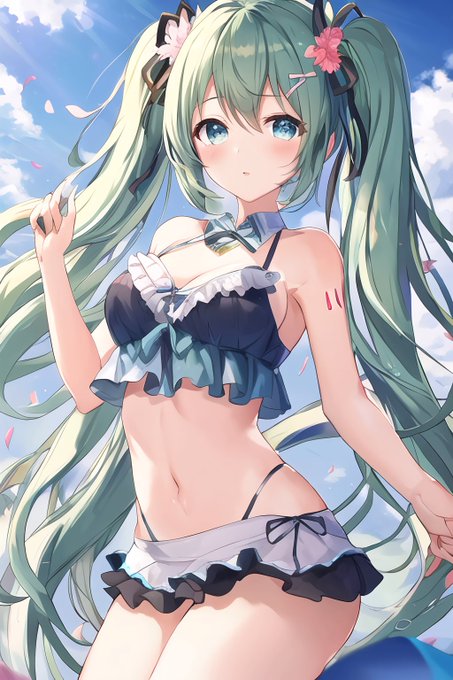 #ツインテールの日 
 #ツインテールの日2023
#初音ミク 
#AIart 