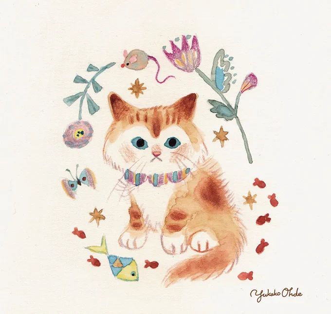 #にゃんにゃんの日 #illust #watercolor 