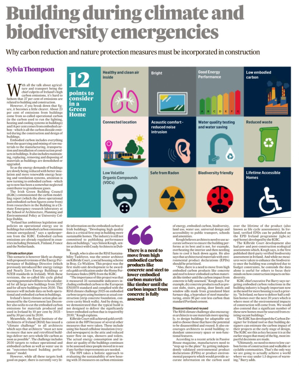 Good read about reducing carbon in construction in today’s <a href="/IrishTimes/">The Irish Times</a> @hpi_igbc <a href="/phplusmag/">Passive House Plus</a>