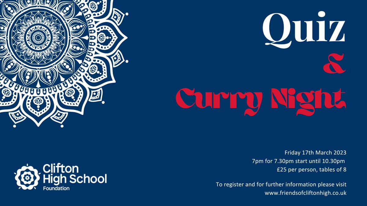 cliftonhigh1877's tweet photo. We are delighted to launch our first Foundation Day, Friday 17th March 2023.  All pupils are invited to take part in a colour run, followed by a Quiz and Curry evening for parents, staff, Clifton Rosarians and friends of the School. Find out more: https://t.co/IY7uaiTOl2 https://t.co/O7143F6D7P