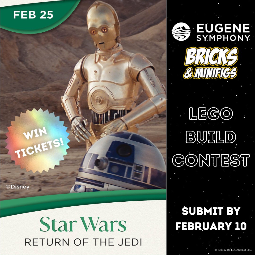 Kids! Do you love LEGO and Star Wars? (who doesn't?) Then this is the build contest for you! Tap the link below for all the details, and have fun! ➡️ docs.google.com/forms/d/e/1FAI…

#lego #starwars #legostarwars #buildcontest #hultcenter #eugenesymphony #bricksandminifigseugene