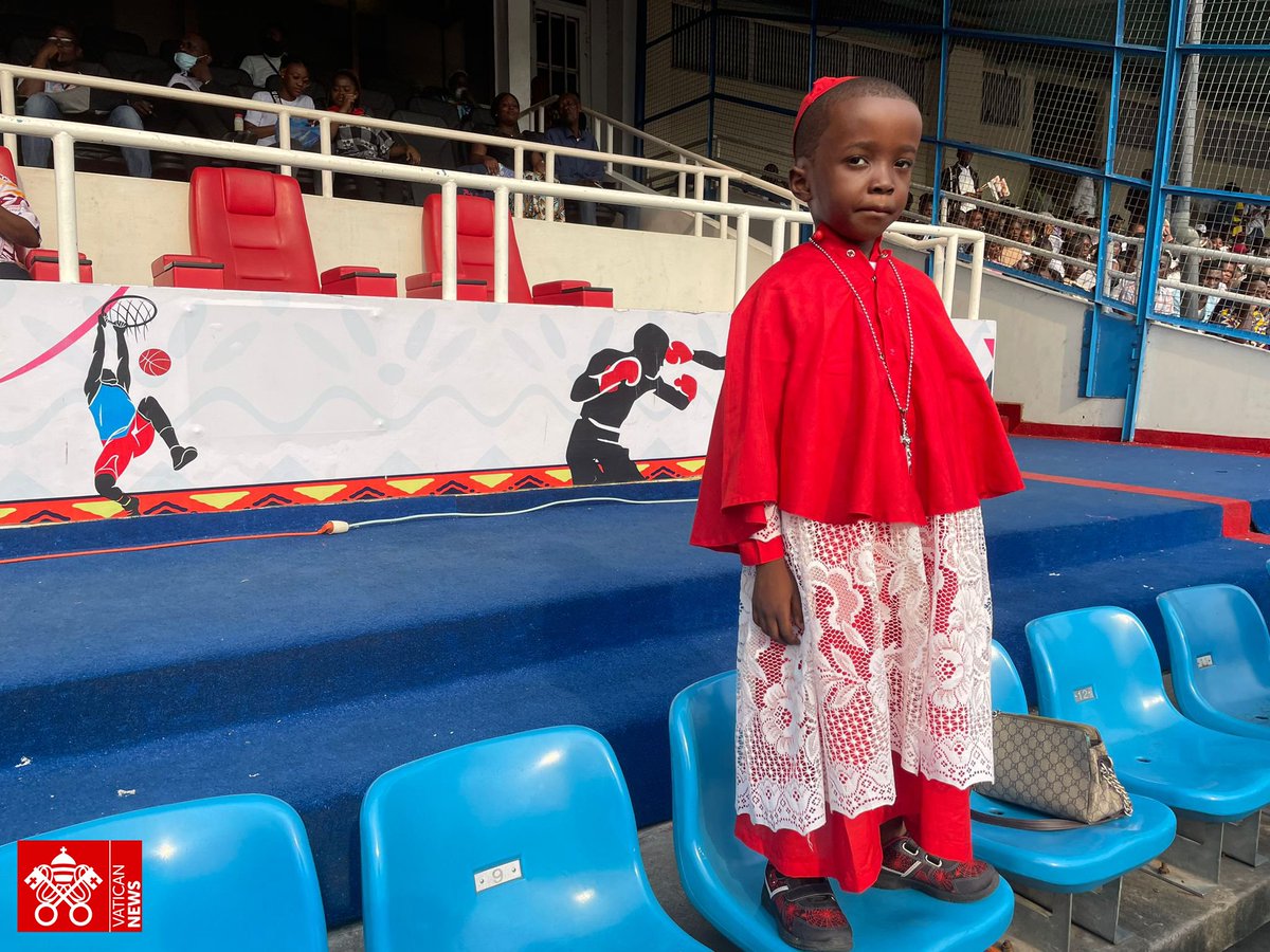 Seen from Martyrs’ Stadium in Kinshasa - A future Cardinal awaits Pope Francis’ arrival for his meeting with young people in #DRCongo!