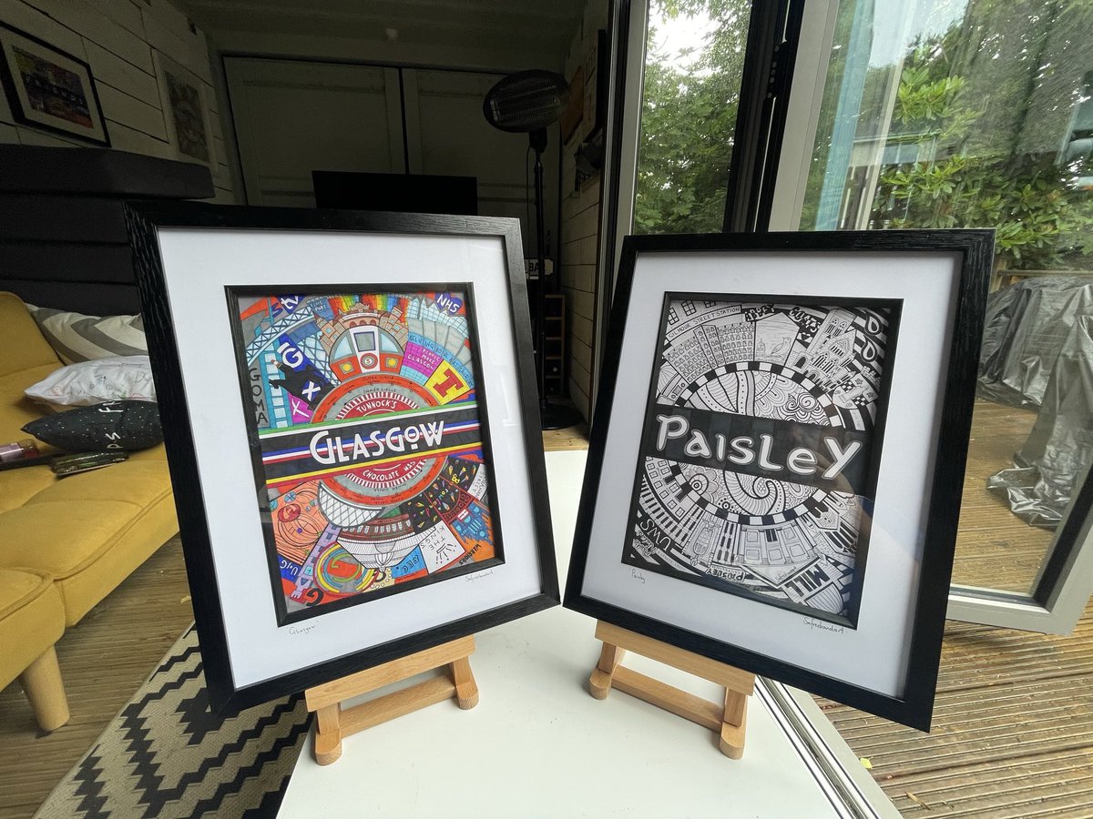 The very popular ‘Glasgow’ and ‘Paisley’ available framed in a choice of 6 colours, unframed and Mugs at smfreehandart.co.uk #glasgow #glasgowgifts #paisley #paisleyprint #glasgowart #glasgowartist #paisleypattern #paolonutini @glasgowlive @paisleyscotland @BarrasGlasgow