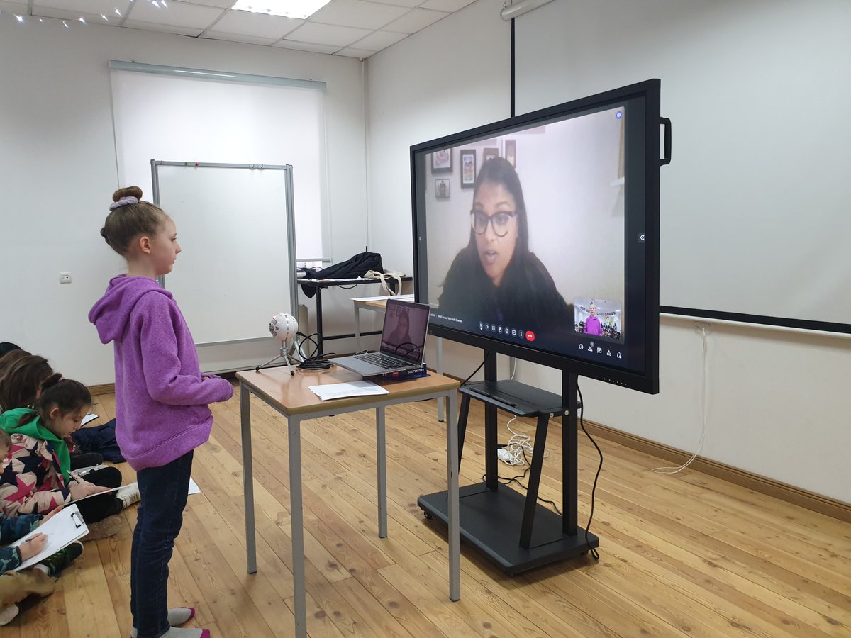Author Nidhi Chanani @nidhiart  visited #tashschool today to celebrate #WorldReadAloudDay2023. We had a blast listening to her read an excerpt from Shark Princess which was followed by a modeled drawing session.