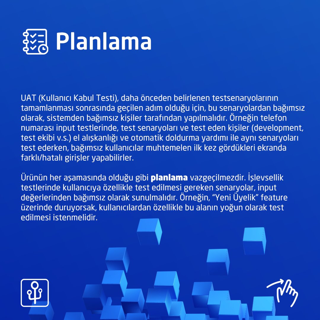 idebiltr's tweet image. UAT (User Acceptance Testing) Nedir?

#uat #devops #useracceptancetesting #idebil