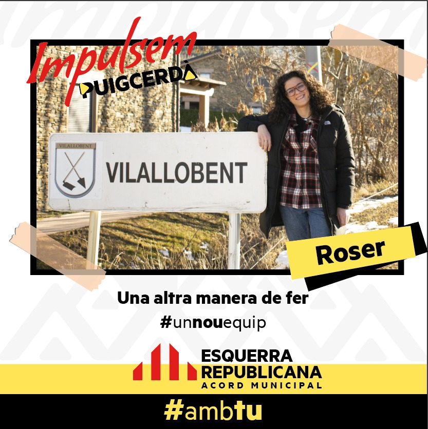 🔊 SEGUIM AMB LES PRESENTACIONS D'IMPULSEM PUIGCERDÀ-ERC-AM. 

🗳️ Avui us presentem la següent incorporació de l'equip municipal d'Impulsem Puigcerdà-ERC-AM al consistori de Puigcerdà.

👩🏻‍🦱 La Roser Carré i Gonzàlez.

✊🏻Som-hi @ruselilla!! 

  #unnouequip #unaaltramaneradefer