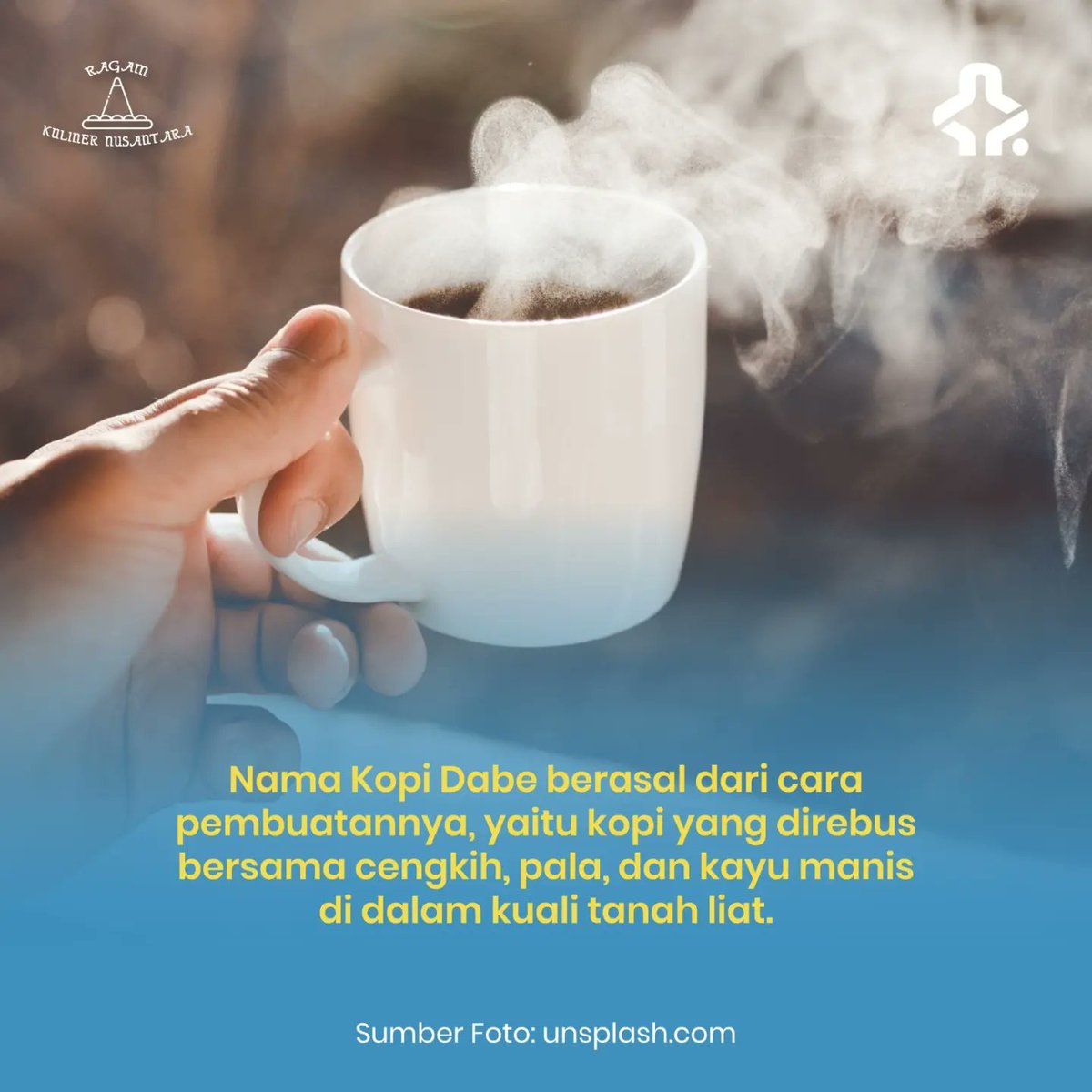 indonesianatv's tweet photo. Kayana disini pencinta kopi?
Sudah pernah coba kopi dabe, kopi yang direbus bersama cengkih, pala, dan kayu manis kerap ditambahkan jahe dan daun pandan untuk menghadirkan aroma khas. 
Ah, pasti nikmat sekali menyeruput kopi dabe yang kaya rempah ini!

#KopiDabe
#IndonesiaTV https://t.co/Q3IsHD5SPp