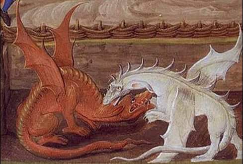 On 2 February 1461, Jasper Tudor's mainly Welsh force was defeated by the Yorkists at Mortimer's Cross. The bard Robin Ddu, however, retained hope for Wales and the Tudors:

"The dishonourable white dragon has triumphed,
But the red dragon will yet win the field."