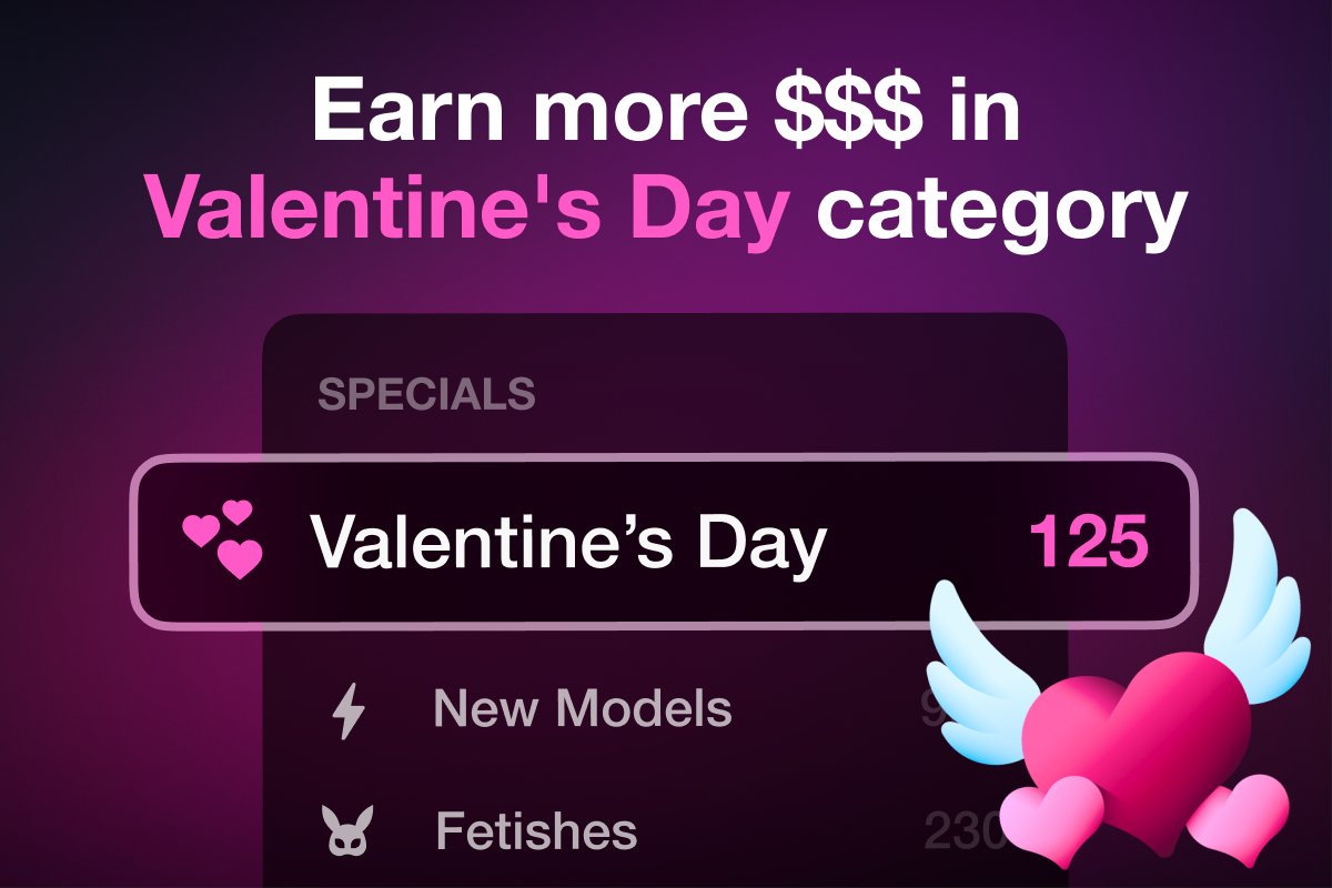 Earn More Tokens by Featuring in Special V-Day Streams! 
Valentine's Day special streams will be live from February 13 at 12:00 UTC until February 17 at 00:01 UTC, and during that time you can stream as much as you want. Don't forget to confirm this category in Stream Specifics!