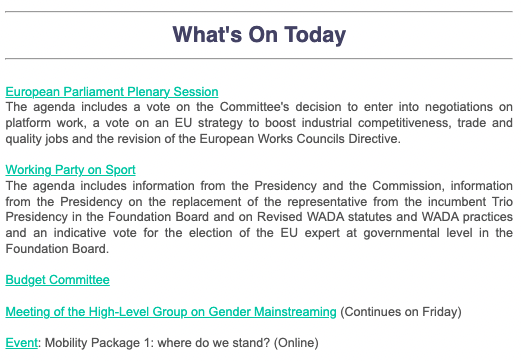 OPPEUEmploySoc's tweet photo. Today in the EU 🇪🇺
Some important votes in the @Europarl_EN Plenary session:
🔹on @EPSocialAffairs decision to enter into negotiations on the #PlatformWorkDirective
🔹on the revision of the #EuropeanWorksCouncil Directive https://t.co/xxYOsWTn7L