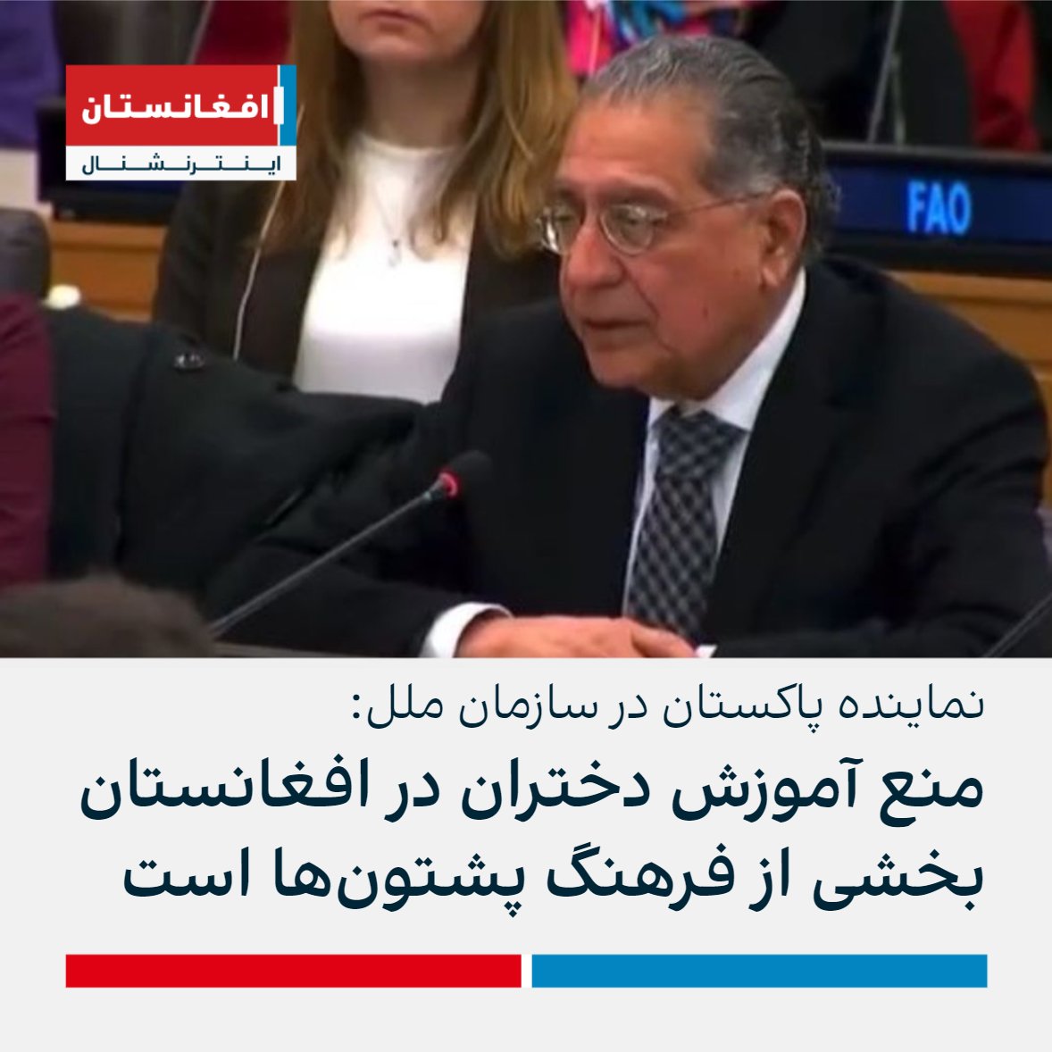 AFIntlBrk's tweet photo. نماینده پاکستان در سازمان ملل می‌گوید ممنوعیت آموزش و کار زنان توسط طالبان در افغانستان، بحثی دینی نیست و ریشه در فرهنگ پشتون‌ها دارد. منیر اکرم گفته این فرهنگ پشتون‌هاست که زنان در خانه بمانند؛ فرهنگی که صدها سال تغییر نکرده است. https://t.co/iWNOz3LOH5