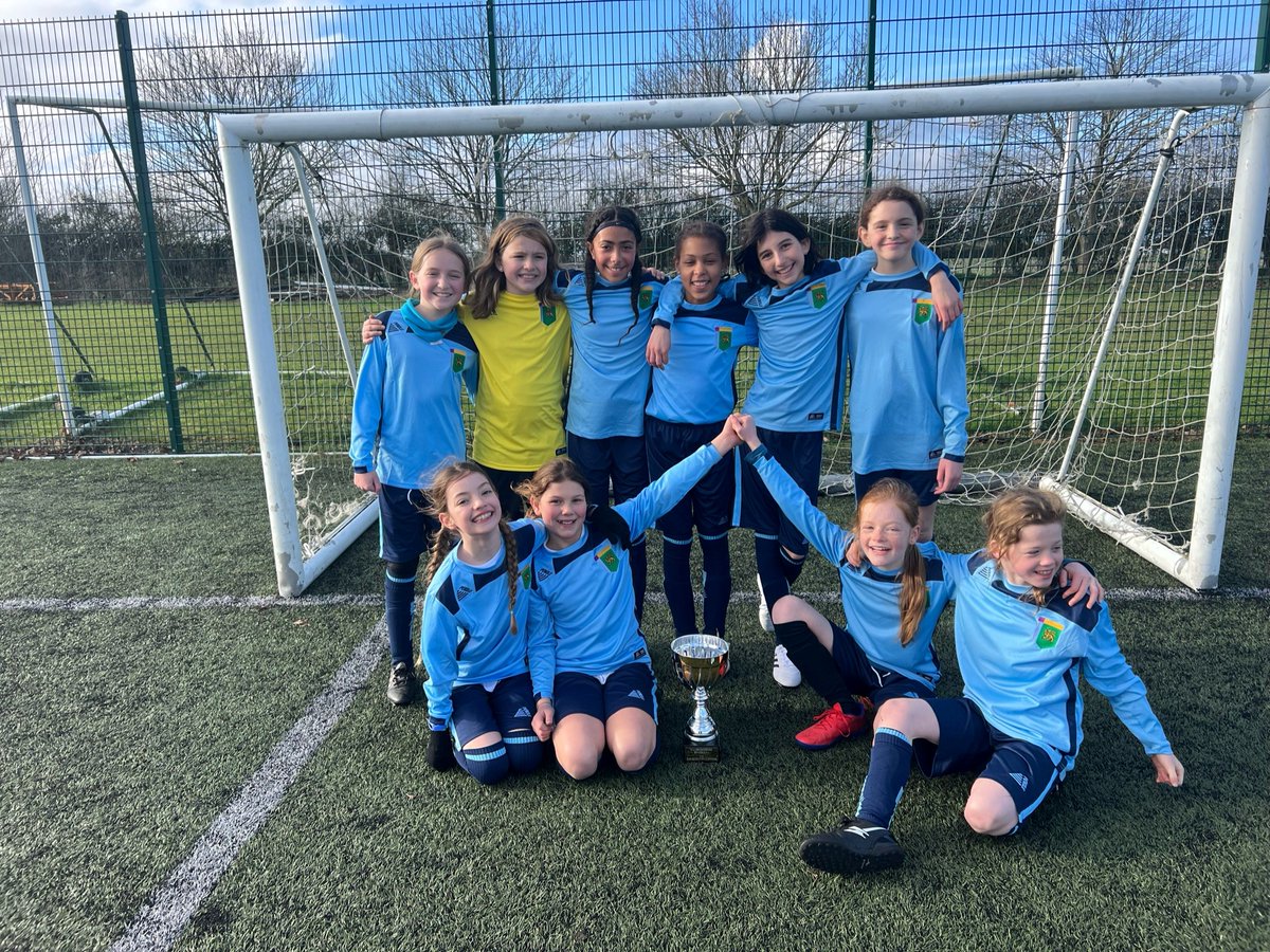 UniCamPrimSch's tweet photo. Last Friday, our Year 5/6 girls football team were crowned County Champions following a successful tournament run that has seen the team unbeaten all academic year! Congratulations and a huge well done to them all, we are extremely proud of them ⚽️🎖️🥳 https://t.co/CbZ03kMO02