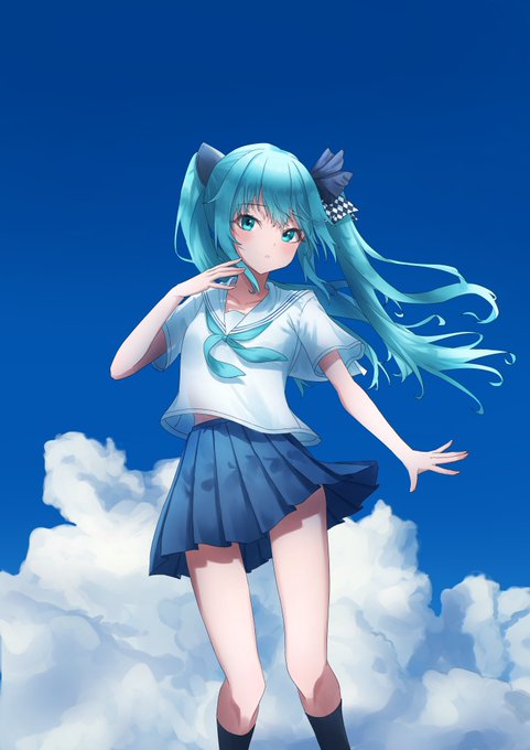 「blue hair miniskirt」 illustration images(Latest)｜21pages