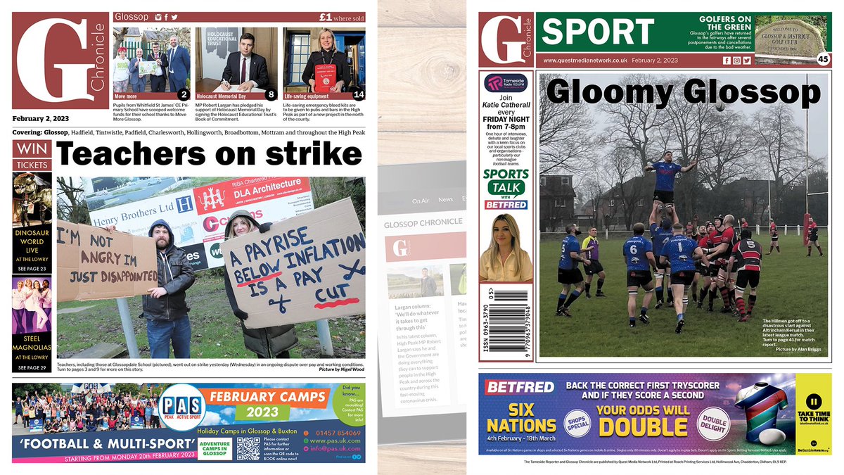 📰 THIS WEEK'S PAPER OUT NOW 📰

Including:  
⚫ Teachers take strike action
⚫ Pupils making an effort to move more
⚫ Memorials held for Holocaust victims
⚫ Remembering peace campaigner
⚫ Emergency bleed kits given to pubs and bars
⚫ Lots of sport, features, letters &amp; more