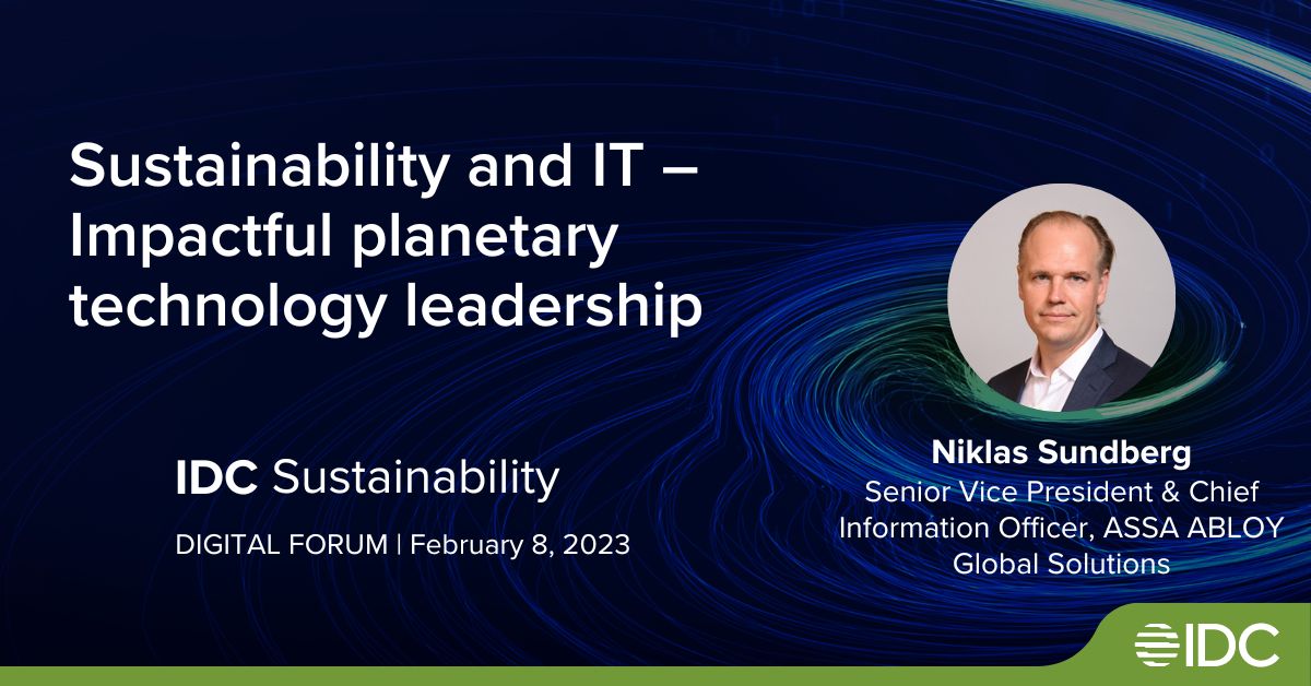 Looking forward to speaking at @IDC Sustainability on February 8th. 

Learn more at: lnkd.in/egW5Fzk3. When you register, use VIP-code ESG2023, to get a free ticket. 🌿

#IDCSustainability #ITSustainability #Sustainability #ESG #Sustainablesupplychain #Carbonneutrality