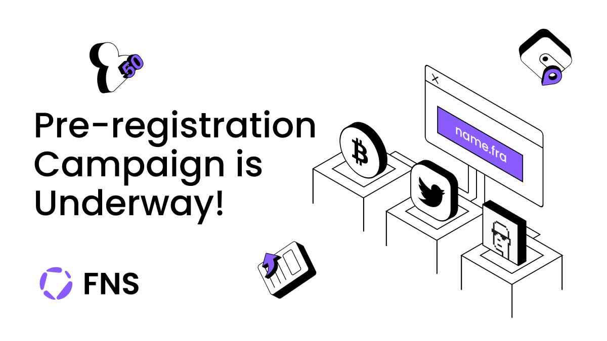 💌#Findora Name Service, the new way to secure your digital identity ! 
📯The highly anticipated #FNS project is launching Pre-registration Campaign at fns.gg ! Be one of the lucky few to get your hands on free FNS！
#EnsNames #Crypto #privacy #blockchain