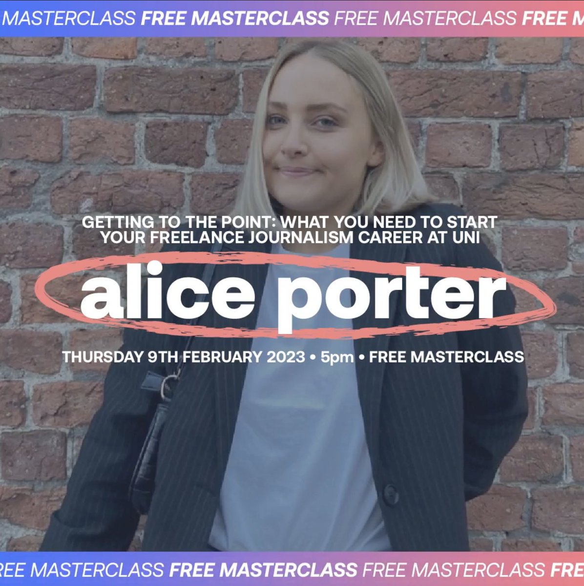 Birkbeck Careers & Enterprise (@birkbeckcareers) on Twitter photo Considering a career in journalism? You'll need to know the fundamentals of pitching and starting out whilst you're at uni. Collect some top tips from freelance Journalist Alice May Porter 🤩 📝 🌠
Sign-up here: 👉 bit.ly/3XS8SZN 👈
<a href="/underpinnedapp/">UnderPinned</a> #freelance Considering a career in journalism? You'll need to know the fundamentals of pitching and starting out whilst you're at uni. Collect some top tips from freelance Journalist Alice May Porter 🤩 📝 🌠
Sign-up here: 👉 bit.ly/3XS8SZN 👈
<a href="/underpinnedapp/">UnderPinned</a> #freelance