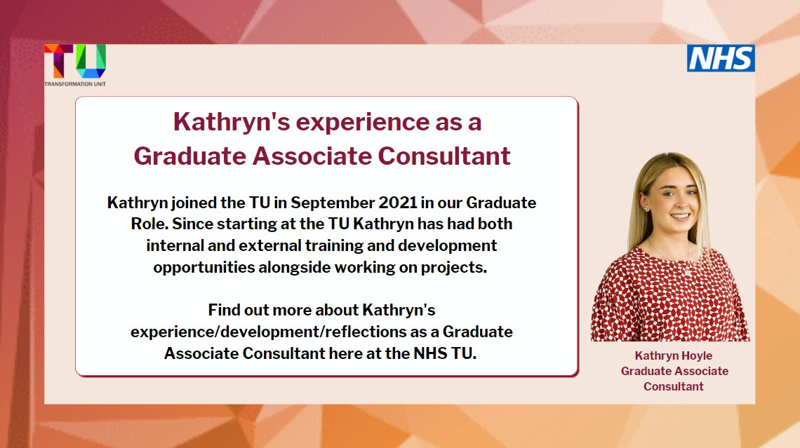 TU_NHS's tweet photo. Please visit our website to read more about Kathryn's reflections on her time as a Graduate Associate Consultant here at the NHS TU!
#teaminsight #ourpeople
Read about Kathryn's journey here:
https://t.co/kf4PPweaEB https://t.co/UudWySCD5Q
