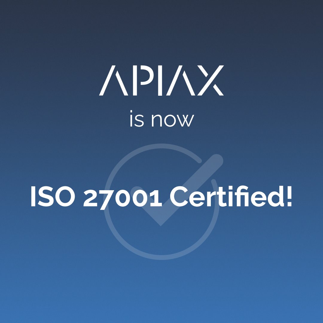 ApiaxCOM's tweet image. We are happy and proud to share that #Apiax is officially #iso27001 certified!🚀 

This is a testament of our commitment to ensure excellent information security management, and a guarantee to maintain the highest levels of information security.  

#iso27001 #EmbeddedCompliance