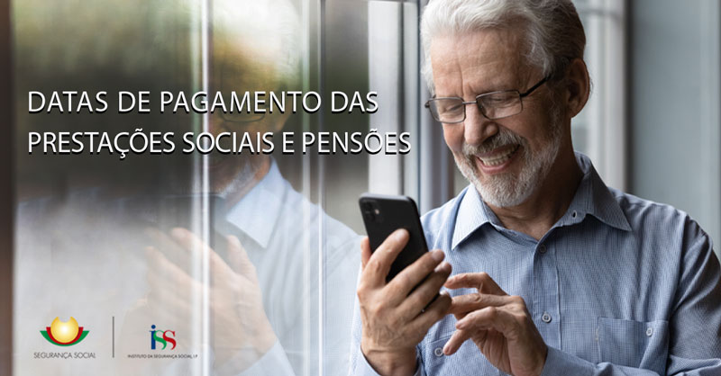 📆 Saiba quais as datas de pagamento das prestações sociais e pensões no mês de fevereiro: seg-social.pt/pagamentos2

👉 Siga-nos e mantenha-se informado.
#sssempreconsigo #pensão #prestaçõessociais #CSI #RSI #cuidadorinformal #desemprego #inclusão #doença