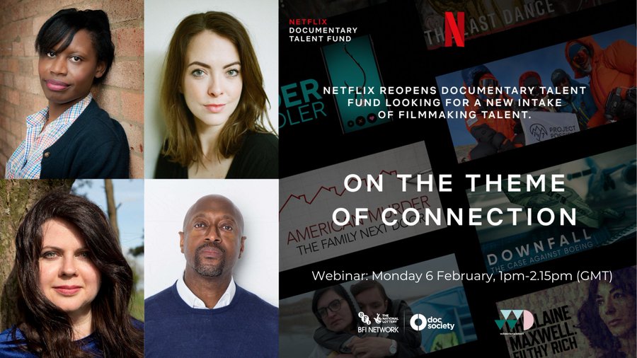 🤔 Thinking of applying for the <a href="/NetflixUK/">Netflix UK & Ireland</a> Documentary Talent Fund?

Our partners <a href="/TheDocSociety/">TheDocSociety</a> are hosting a webinar with fund producers @WDW_Ent  + filmmakers 
<a href="/Lindsey_Dryden/">Lindsey Dryden 🏳️‍🌈</a> and <a href="/JP_Osborne/">Jason Osborne</a>!

💻📅 Monday 6 Feb, 1pm
 
Sign up here to find out more 👇tinyurl.com/netflixdocwebi…