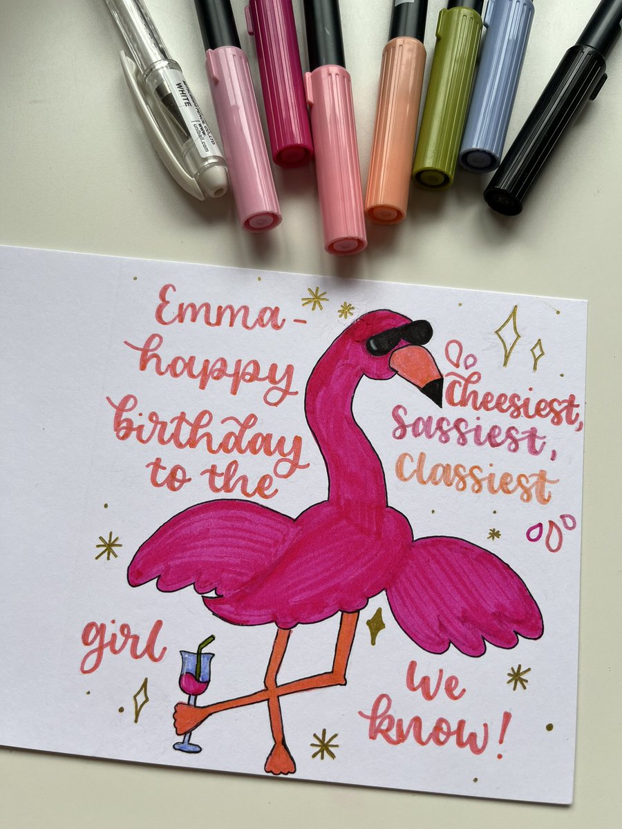 charleastickOT's tweet image. Forgot just how much I love making commissioned cards for people! Nice bit of #occupationalbalance this afternoon🦩✍🏼#meaningfuloccupations  #studentOT #occupationaltherapy #calligraphy #handmadecard