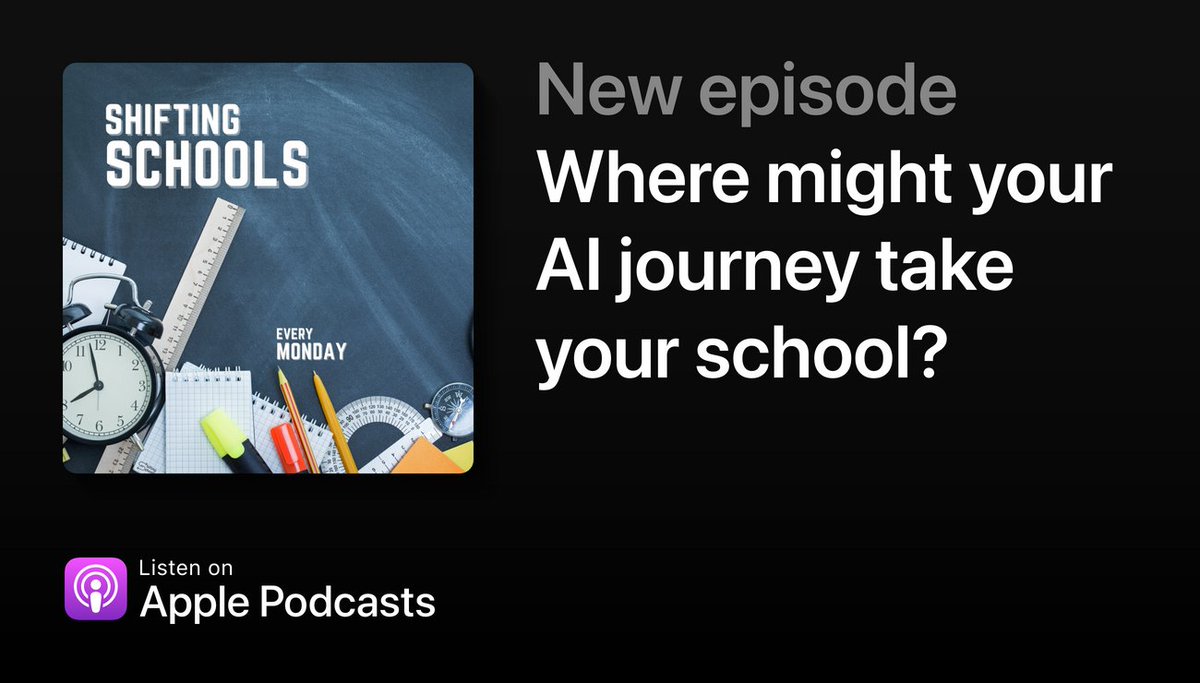 What role has curiosity played in your school's learning journey when it comes to #edtech #generativeAI and #chatGPT?
Loved hearing from <a href="/holtspeak/">Patrick Holt🔌 he/him 🎸</a>  and think you will too:
apple.co/3wNOXQf