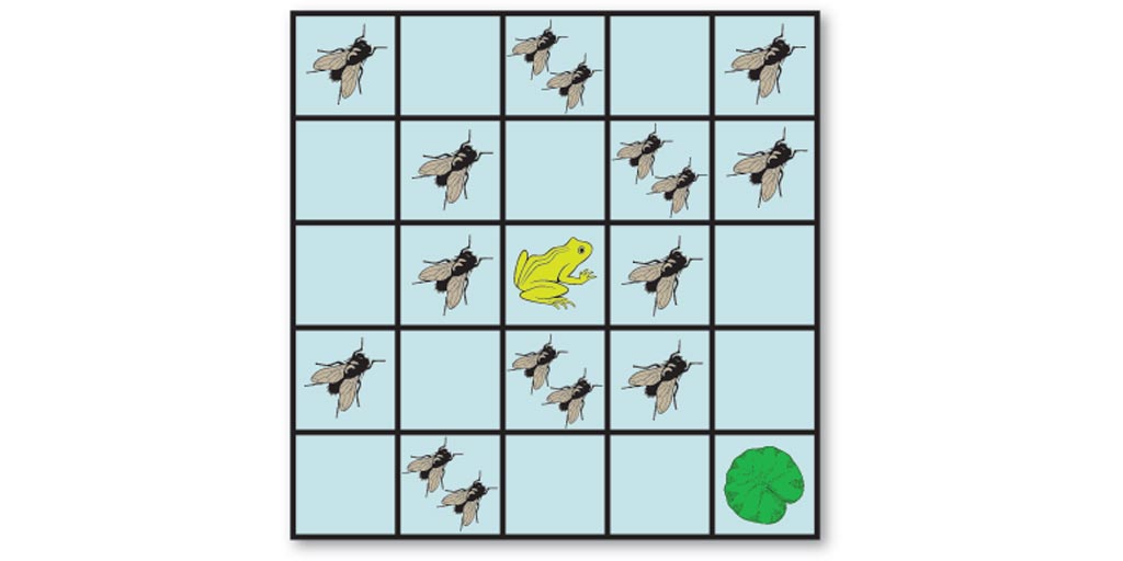 Mazelog's tweet image. This month's logic maze concerns a frog and several flies! mazelog.com/competition.ht…