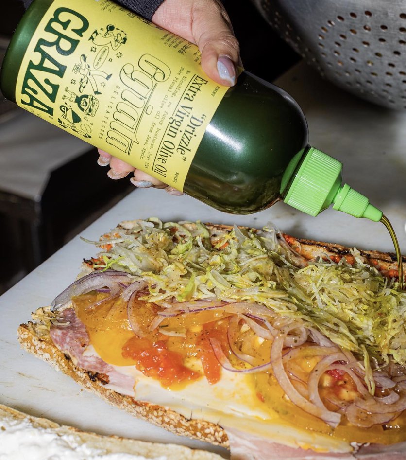 name a better way to kick off a new month than with one of the sexiest bottles, sandwiches, and desserts you have ever seen.

<a href="/getgraza/">Graza</a> x <a href="/gggiata/">Ggiata Delicatessen</a> - available for sale at both locations ✨