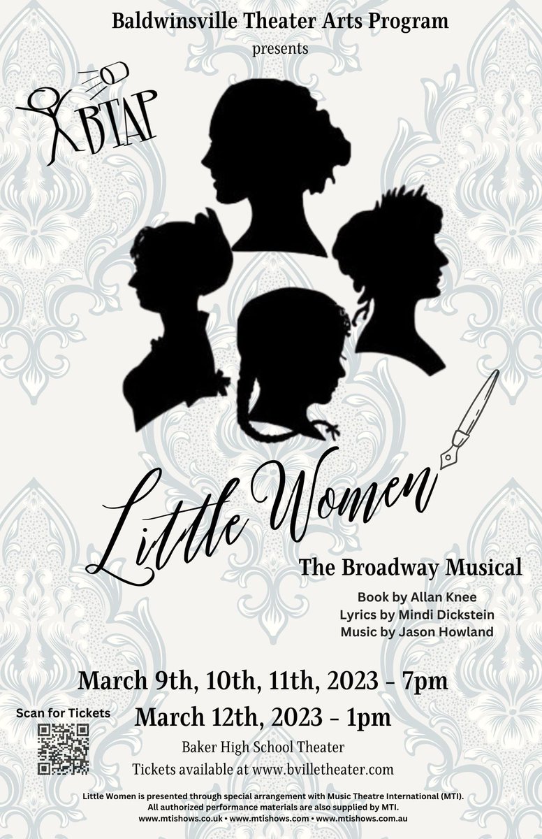 Tickets are on sale NOW for BTAP’s Little Women The Musical! Visit bvilletheater.com to reserve your seats today! <a href="/BCSDBEES/">Baldwinsville CSD</a> <a href="/BvilleFineArts/">Baldwinsville CSD Fine Arts</a>