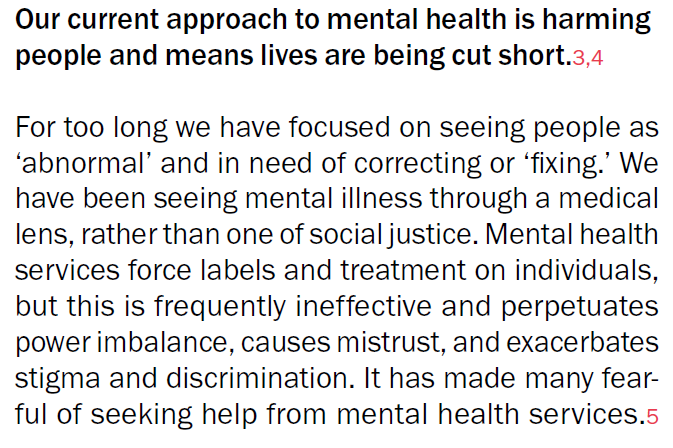 AnneCooke14's tweet photo. Great to see a mental health provider not afraid to name the harm the system can do, and why https://t.co/HnWzLo5KVs