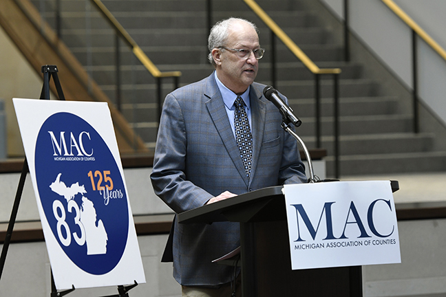 MIcounties's tweet photo. Big day in Lansing for our Anniversary Kickoff Event. TY to @vklinefelt11 @KenBorton @MatthewBierlein @vote4rogers for remarks and legislative tribute on our 125th birthday! https://t.co/ZbauyKYxoB