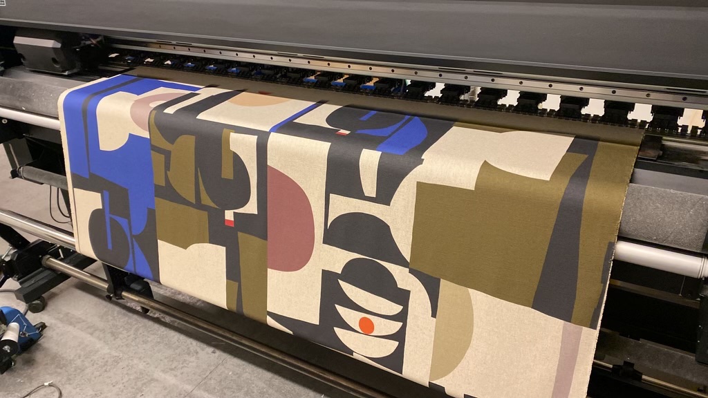 We could not be more excited about our bespoke Eve Campbell fabric currently rolling off the printer at the Centre for Advanced Textiles at  Glasgow School of Art.  I will be making the fabric into stunning curtains for our lodges. You will not know where to look!