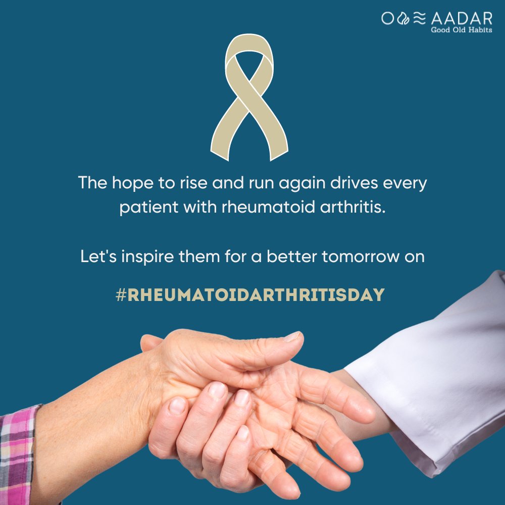 aadarco's tweet photo. Rheumatoid Arthritis Awareness Day is celebrated to raise awareness about the disease. Rheumatoid Arthritis Awareness Day is observed on February 2nd to raise awareness for patients suffering from rheumatoid arthritis.

#AADAR #Ayurveda #arthritisday https://t.co/DLPWG1RLLE