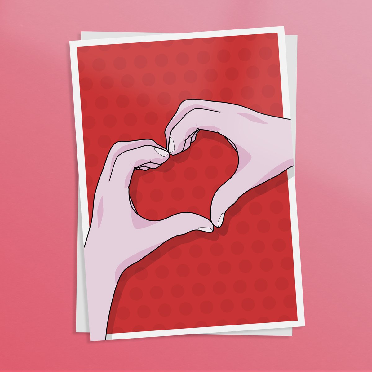 sixsixninenine's tweet photo. Into hand stuff? If creating a heart shape within the negative space of your hands is your way of expressing that loving feeling, then this card is for you.

https://t.co/8oT6nYjrzQ

#handheart #loveheart #valentines #indiecards #justacard #illustration #romance #valentinescard https://t.co/AVEuWhrULQ