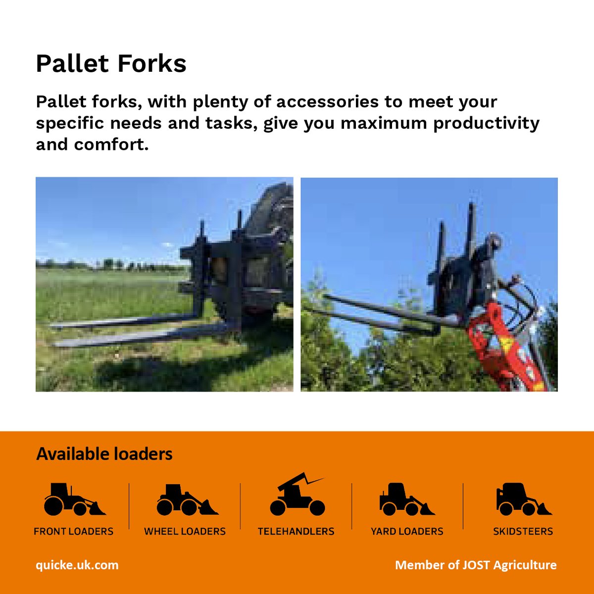 Quicke_UK's tweet photo. Implement of the Week: Pallet Forks
β’ Various sizes available to suit your machine, handling weights from 800kg to 8,000kg
Watch James present the Pallet Fork range: https://t.co/UKVTRcSZEG
Ask your dealer for a Quicke
#quicke #implements #palletfork #ImplementOfTheWeek https://t.co/5koczoaUF5