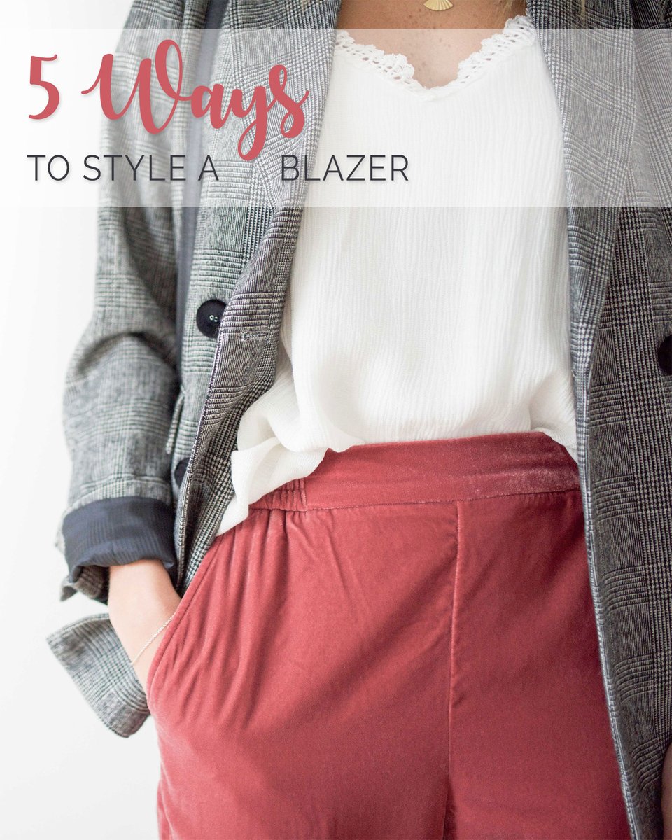 5 Ways to Style a Blazer bit.ly/3D9x4iu #curlycraftymomfashion #fivewaystostyleablazer #blazerstyle #blazertrends