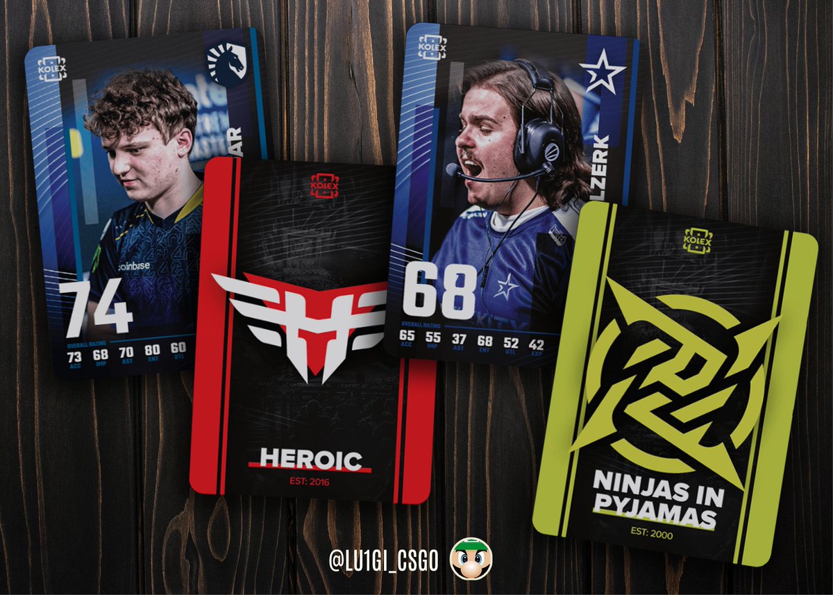 lu1gi_csgo's tweet photo. All of the designs for the upcoming @KolexGG core 2023 physical set have been revealed in the app.  Here is a sneak peak at the rest of the designs! 👀

In addition to these, there's the signatures, the 
 collectors card, and the premium @s1mpleO card. 🔥

#KolexCards | #CSGO 🔫 https://t.co/BmTt3d5Ouw