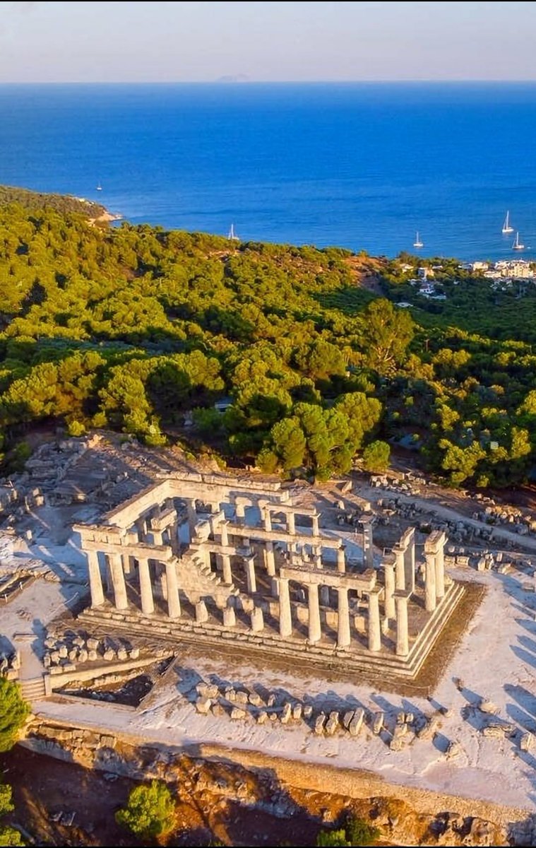 Temple of Aphaea. Aegina island, #Greece. Built 500 BC, dedicated to the Greek goddess Aphaea, who was associated with fertility and the agricultural cycle.