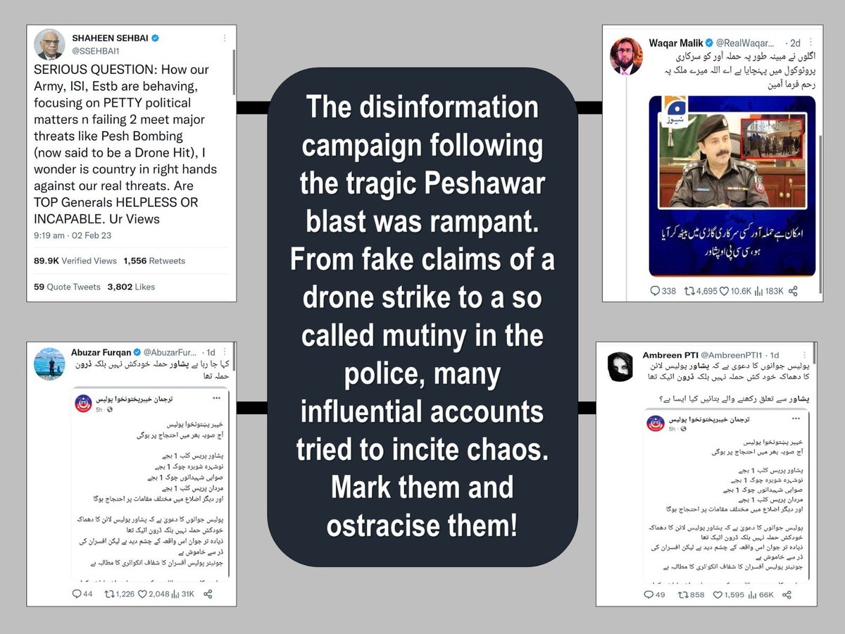 ANALYSIS: 

Inspector General Khyber Khyber Pakhtunkhwa Police ruled out all the possibility of a 'drone attack', which was spread by some politically aligned social media influencers & journalists.

#PeshawarAttack #Peshawarunderattack #PeshawarBleedsAgain #Peshawarblast