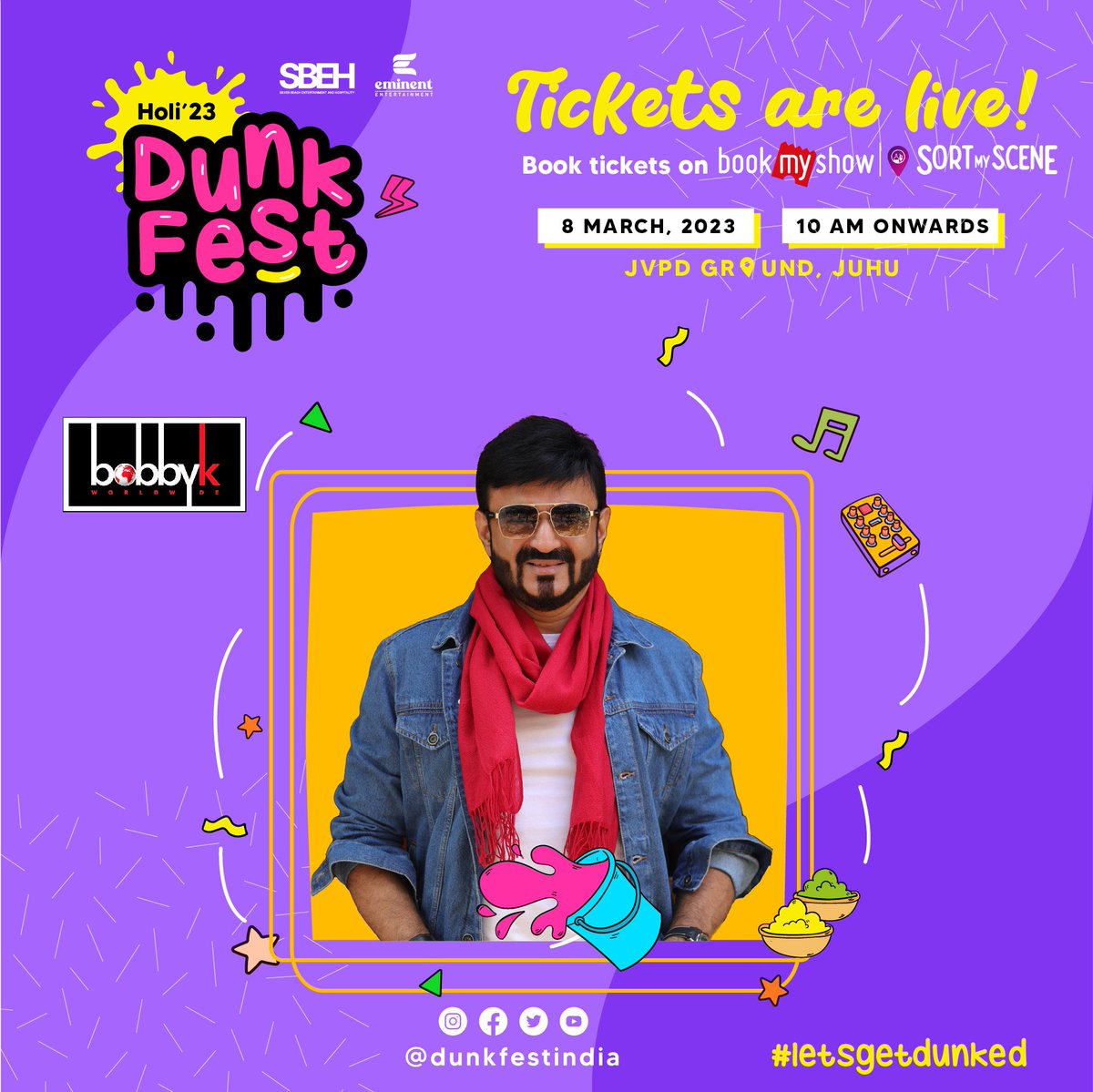 dunkfestindia's tweet photo. DJ Bobby K has got the tunes to make this festival unforgettable! 

Book your early bird tickets now!

#DunkFestHoli23 #DunkFest #Holi2023 #Holiparty #bollywoodsongs #juhu #Mumbai https://t.co/JpOm7ufLPd