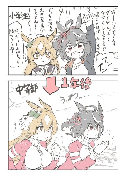 ダイヤちゃんの弟は久しぶりに見る
真剣な二人に声をかけられなかった

#ウマ娘
#サトノダイヤモンド  #キタサンブラック 