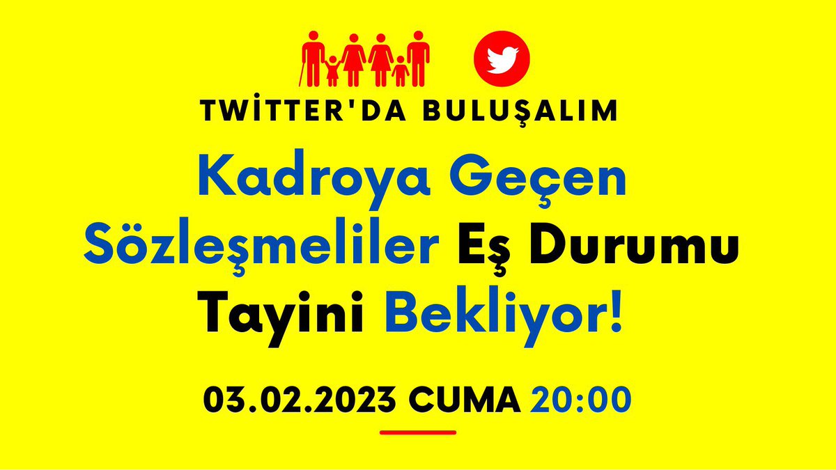 bilalsbbiricik's tweet photo. Kadroya geçecek sözleşmeliler olarak süresiz şartsız eş durumu tayini yapabilmek için sesimizi duyurmaya çalışmaya devam ediyoruz. 03.02.2023 Cuma Günü saat 20.00’da ailecek buluşalım. Tagımız saati gelince yine bu hesaptan paylaşılacaktır. Destekleriniz için minnettarız. https://t.co/PYLvToRmlw