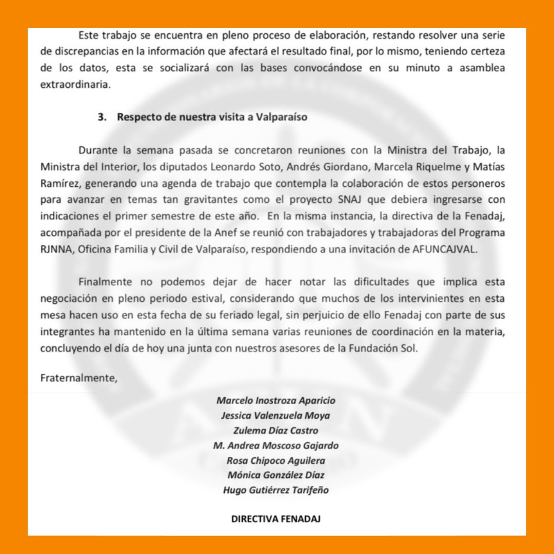 📌La FENADAJ informa sobre los resultados parciales de las mesas de trabajo y actividades con MINJU. 

#afunbiobio #afuncajbiobio #cajbiobio #caj #chile #MINJU #minjuddhh #gobiernodechile #gabrielboric #fenadaj