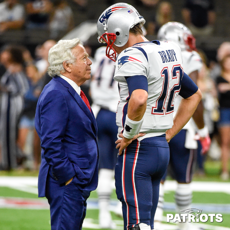 Patriots's tweet photo. “We will do everything in our power to bring him back and have him sign off as a Patriot.”

Robert Kraft on signing @TomBrady to a one-day contract: https://t.co/NbNaXmAe04