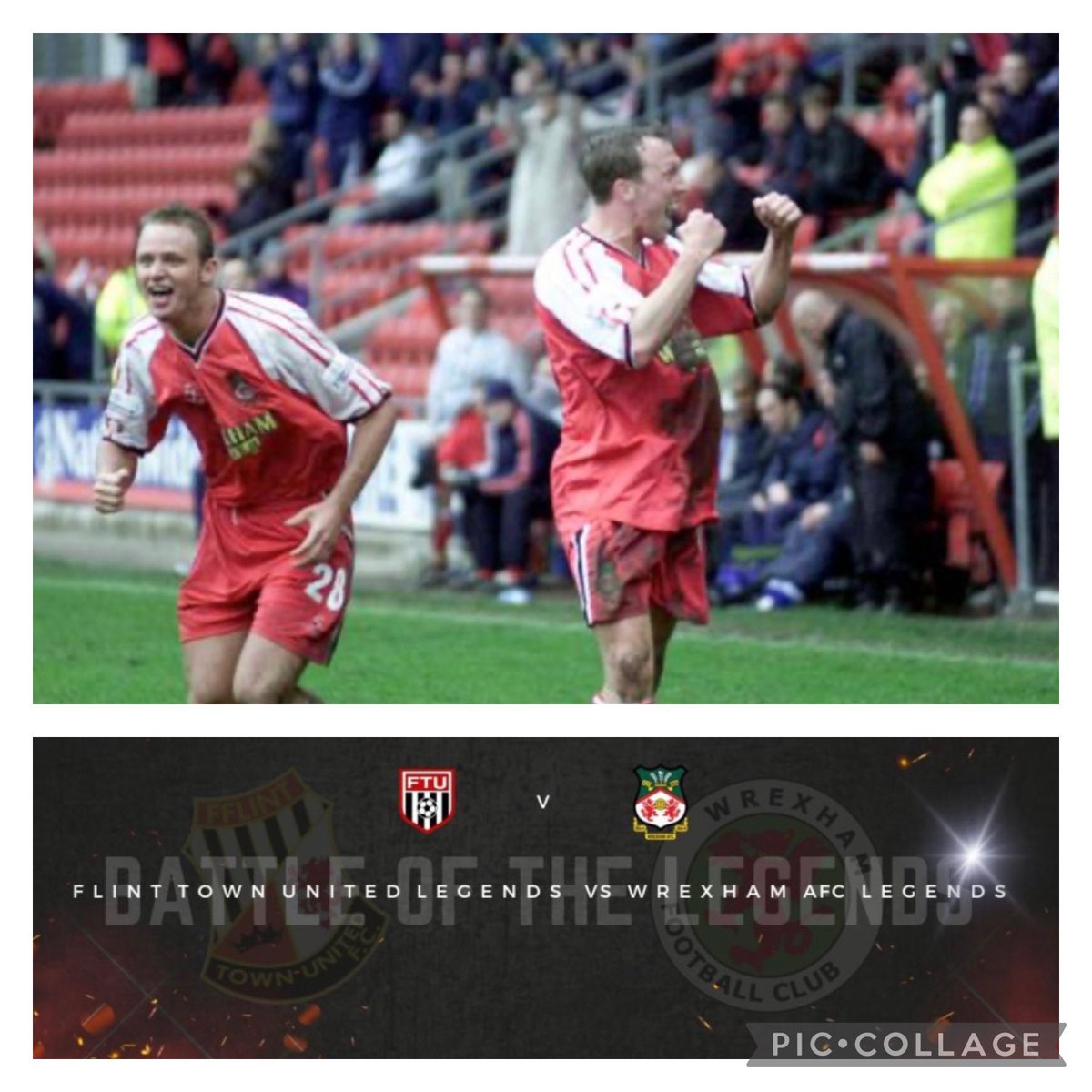 LegendsWrexham's tweet photo. Time for that all important first player announcement. Well players and what a pair of players they are @Wrexham_AFC Fans @LeeTrundle10 &amp; @andymorrell01 who’s coming to @FlintTownFC to watch these pair #Legends @sgorio https://t.co/rm8SLc4XCE