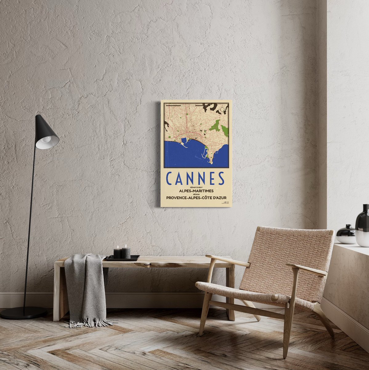 A #map of #Cannes #France inspired by the film posters of classic #Frenchcinema, check it out on Etsy: etsy.com/listing/139393…  #cartography