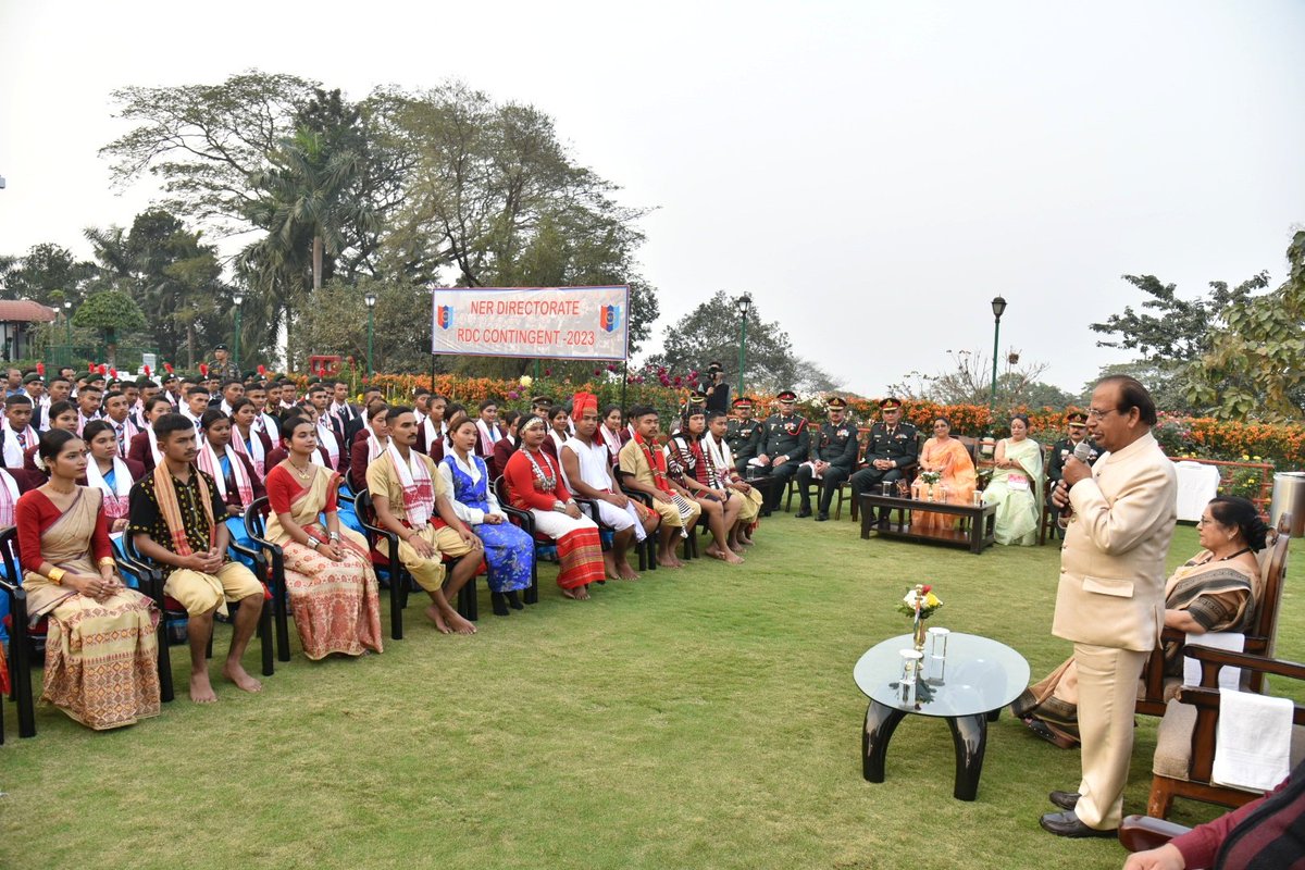 On the occasion of the 74th Republic Day celebrations in New Delhi, the NER Directorate NCC contingent representing NCC boys and girls cadets of all the North Eastern states who participated in the Republic Day parade and PM’s rally called on me at Raj Bhavan today.