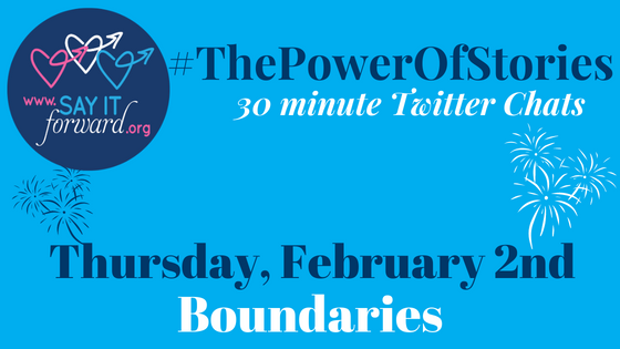 You know so much about BOUNDARIES, and we hope you will join #ThePowerOfStories💜chat TODAY to share your thoughts!
  
11am EST… 8am PST... 4pm GMT… 5pm WAT/CET  6pm CAT/EET/SAST… 7pm EAT… 8pm GST… 9pm PKT… 9:30pm IST